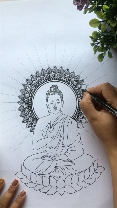 Buddha Drawing Easy