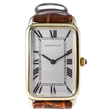 Concord for Shreve and Co. Yellow Gold Manual Wind Watch 1980's Art ...