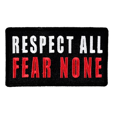 Respect All Fear None Patch- 4 x 2.3 inches – Motohog