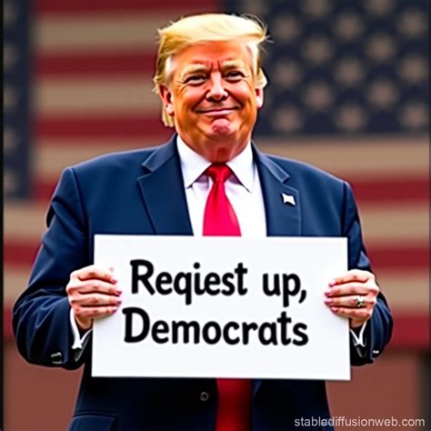 Trump Holding Sign | Stable Diffusion Online