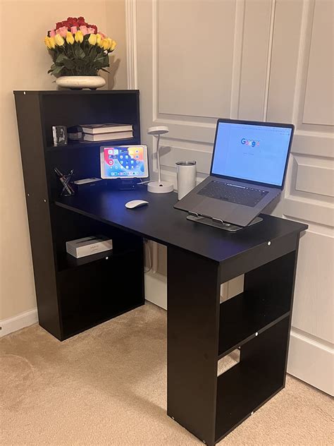 Computer Desk with Storage Shelves and CPU Stand - Costway