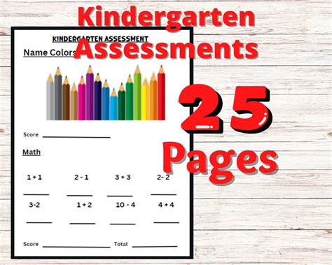 Kindergarten Assessment Worksheets Activity Homeschool Assessments - Etsy