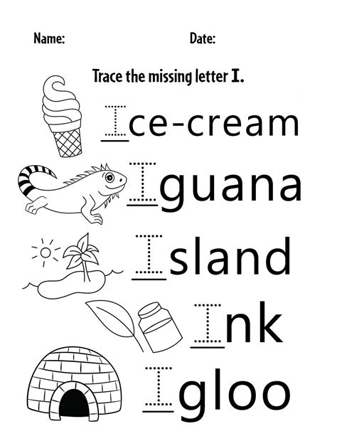 FREE Alphabet Worksheets for Preschool - Letter I Activities