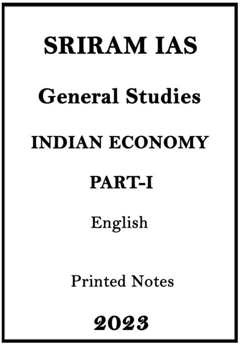 Buy Sriram IAS Economy Part 1 Optional Printed Notes in English for ...
