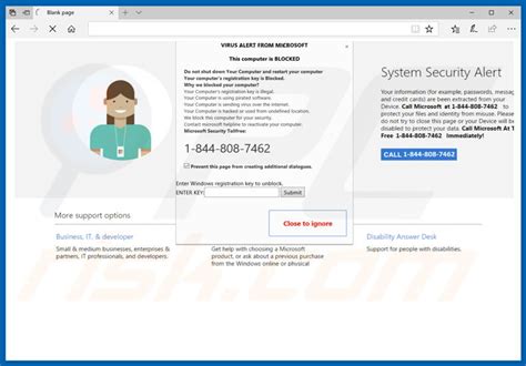 Image result for Microsoft Error Message Scam