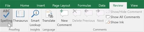 Checking Spelling and Grammar in Microsoft Excel