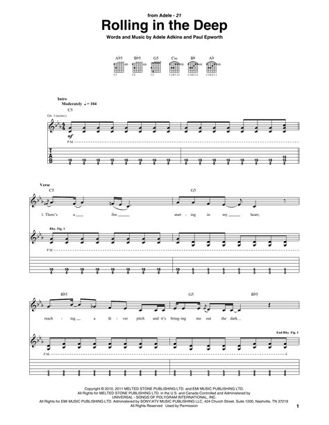 Rolling In The Deep Adele Guitar Chords