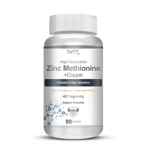 Vokin Biotech Zinc Methionine Plus Copper, Supports Immunity 90 ...