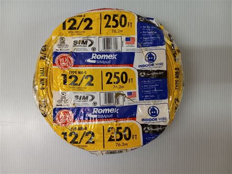 12/2 Romex Wire 12-2 AWG 250ft Non Metallic Copper Cable – La Paz ...