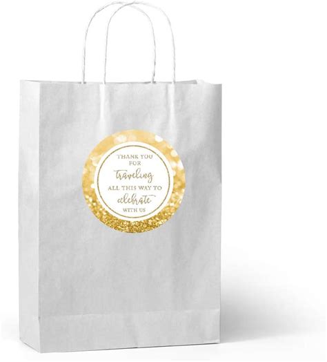 Buy Andaz Press Glitzy Faux Gold Glitter Round Sticker Labels, Thank ...