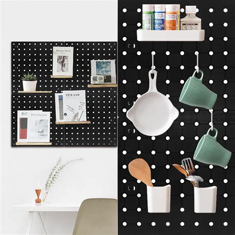 Buy Jersvimc 2Pcs Black Pegboard Wall Organizer Kit, Plastic Craft ...