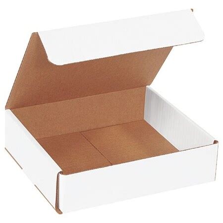 Box Packaging Corrugated Mailers, 8"L x 7"W x 2"H, White M872 | Zoro