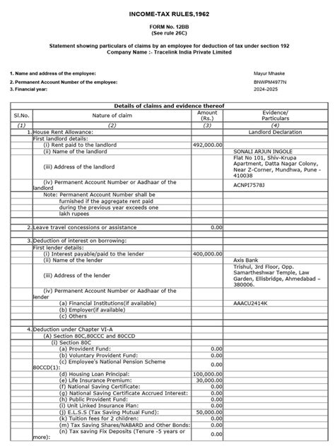 Image result for Form 12BB Submission