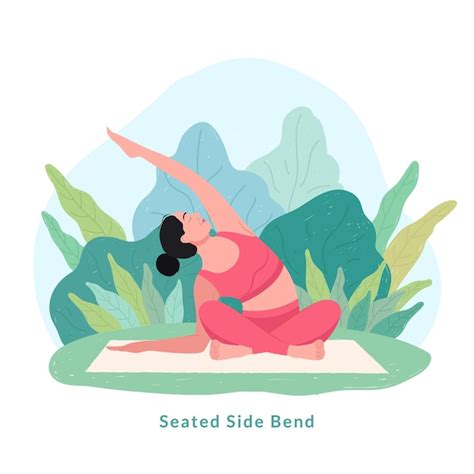 Sitzende Seitenbiegung Yoga-Pose Frau trainiert Fitness-Aerobic und ...