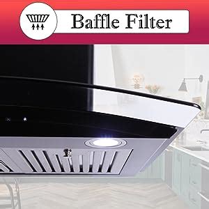 Seavy Kitchen Chimney 60cm 1100m3/hr with Baffle Filter, Auto Clean ...