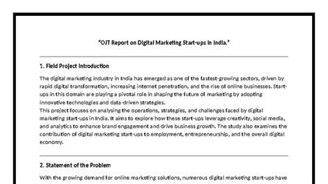 OJT Report on Digital Marketing Strategies in India - Studocu