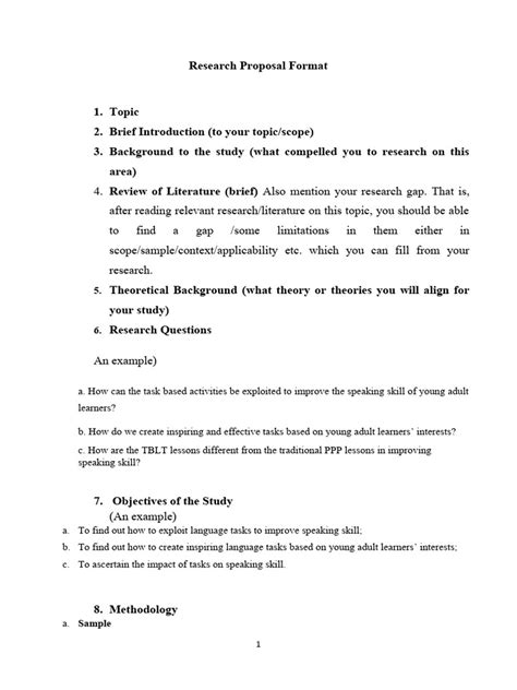 Image result for Research Proposal Format