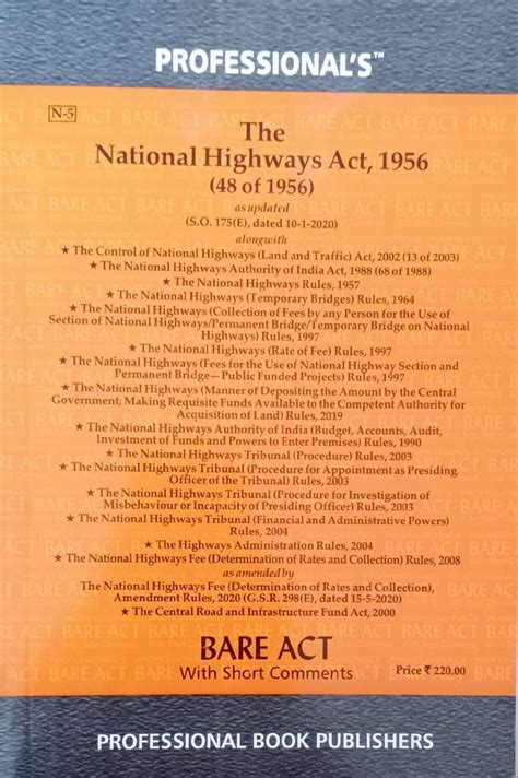 Buy National Highways Act, 1956 with allied Acts and Rules, NHAI ...