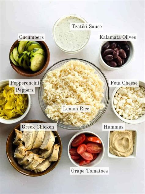 Greek Chicken Rice Bowls With Tzatziki Sauce | Loveable Lemons