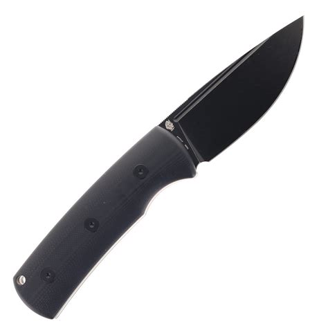 Petrified Fish Beluga Fixed Blade Knife Black G10 Handle N690 Plain ...