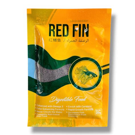 Red Fin Premium Fish Food 20g – Omega 3, Color Enhancing & Growth Form ...