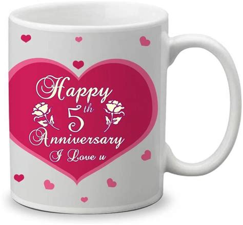 My Gifts Zone Happy 5th Anniversary I Love You Beautiful Ceramic for ...
