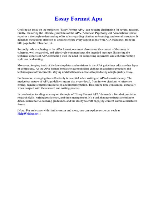 APA Format Example Essay Paper 的图像结果