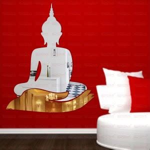 LOOK DECOR 80 cm Buddha Silver HAnd Gold(Pack Of 2)code1 Self Adhesive ...