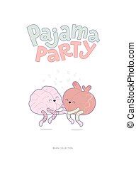 Illustration of cute little girls having a pajama party. | CanStock