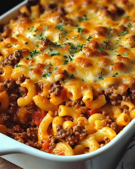 Cheesy Beef and Macaroni Casserole – Recetas Faciles