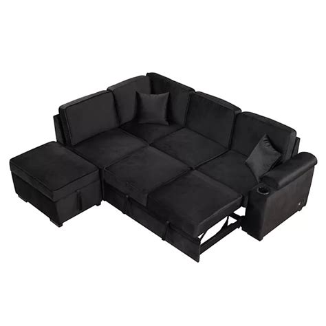Merax 84.75" Sleeper Sofa Bed,2 in 1 Pull Out sofa bed L Shape Couch ...