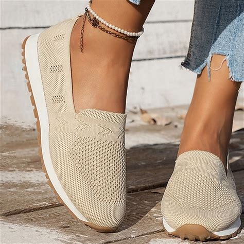 Women's Sneakers Slip-Ons Comfort Shoes Daily Flat Heel Round Toe ...