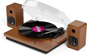 Mersoco Modern Brown Wood Plastic Turntable with 30W Speakers ...