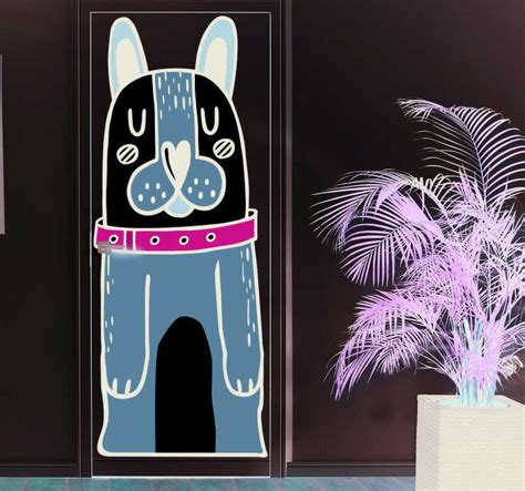 Brown dog door sticker - TenStickers