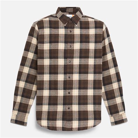 Checked Flannel Shirt for Men in Brown