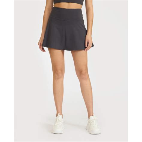 Buy Hunnit Grey Zen High Waist Flare Skorts with Side Pockets Online