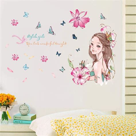 Amazon Brand - Solimo Wall Sticker for Bedroom (Charming Girl dcor ...
