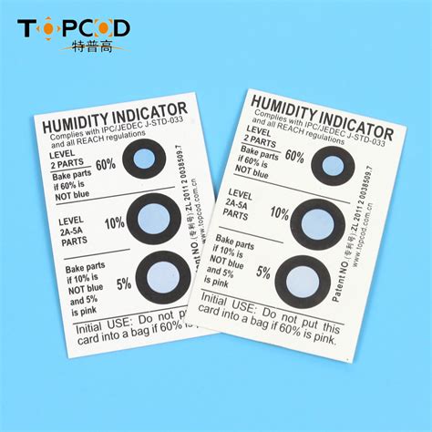 Color-Change Visual Humidity Indicator Card for Electronic Components (HIC) - Cobalt Free Hic ...