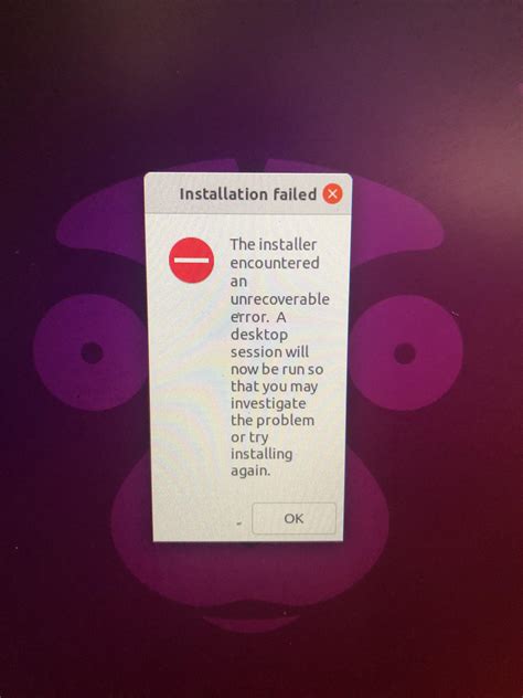 Image result for Ubuntu Install Error