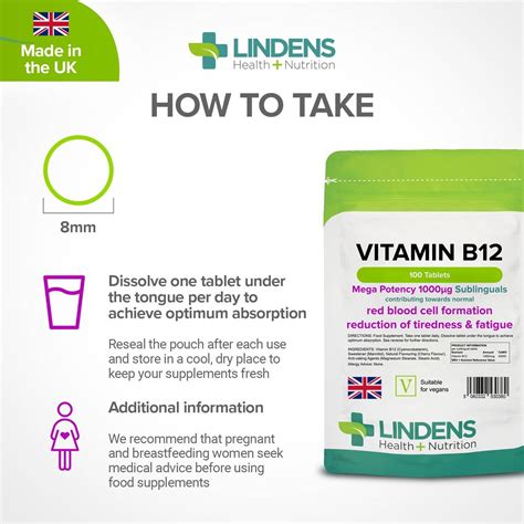 Vitamin B12 1000mcg Sublingual Tabs | Vitamins | Lindens – Lindens Health + Nutrition