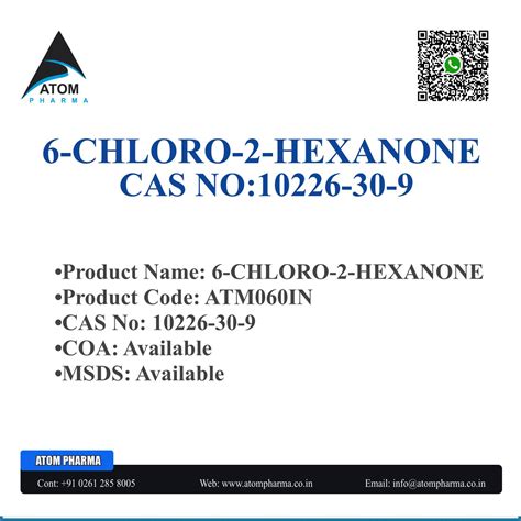 Manufacturer of 6-Chloro-2-Hexanone in India - ATOMPHARMA ATOMPHARMA
