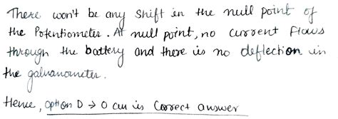 In a potentiometer experiment for measuring the e.m.f. of a cell, the ...