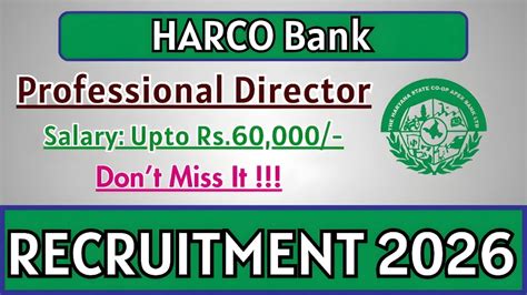 Harco Bank Professional Director Recruitment 2026 - Apply Offline ...