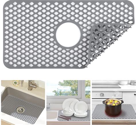Buy Grathia Sink Protectors for Kitchen Sink, Silicone Sink Mat Grid 24 ...