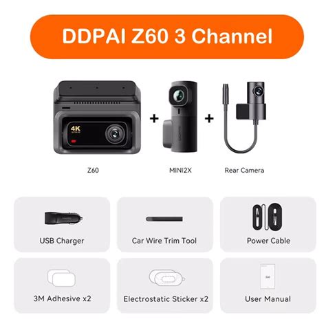 DDPAI Z60 Dash Cam With GPS 5GHz WiFi ADAS NightVISion (2CH, 3CH Optio ...
