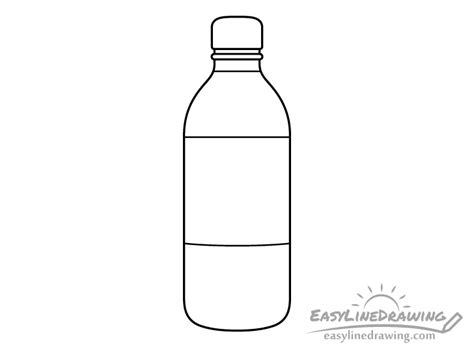 How to Draw a Bottle of Water Step by Step - EasyLineDrawing