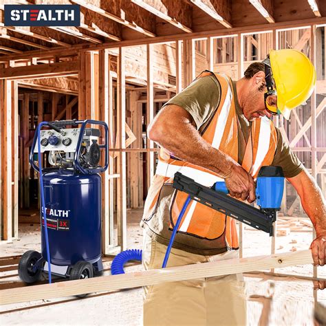 Stealth 20 Gallon Ultra Quiet Air Compressor,1.8 HP Oil-Free Peak 150 ...