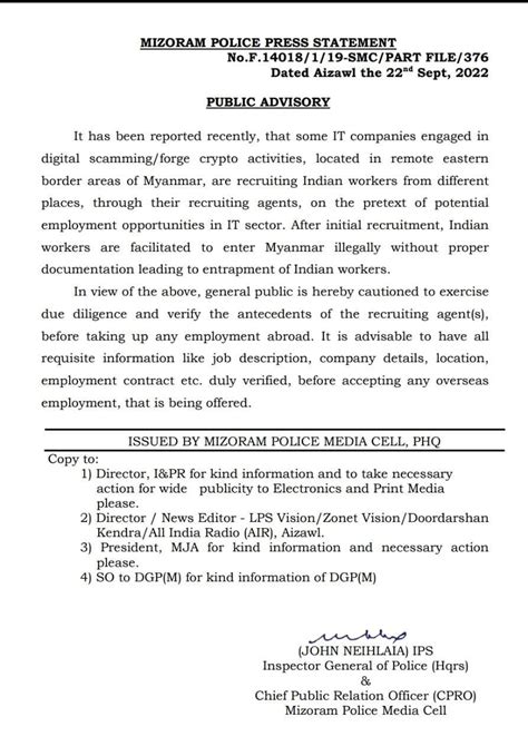 Mizoram police ask Indians to be cautious after dozens of workers were ...