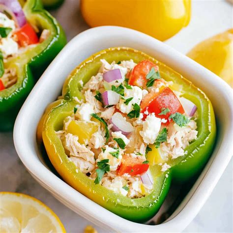 Greek Chicken Stuffed Peppers - Spoon Savor