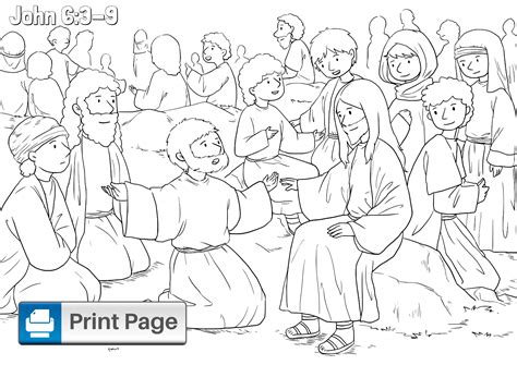 Story Of Jesus Feeding The 5000 - Free Math Worksheet Printable